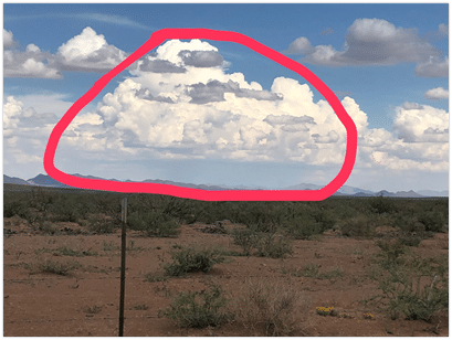 Picture 2.  Rain Clouds Forming Over the Las Damas Ranch